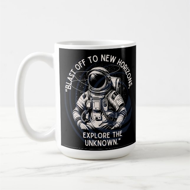 TAZA DE CAFÉ CITA DE ASTRONAUT, DESPEJADA A NUEVO HORIZONTE (Izquierda)