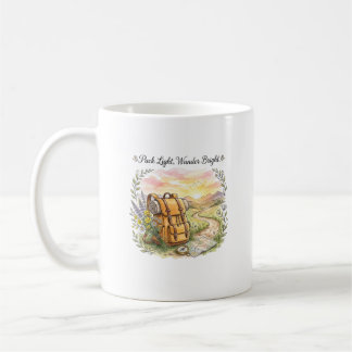 Taza De Café Cita de aventura de viaje Pack Light Wander Bright