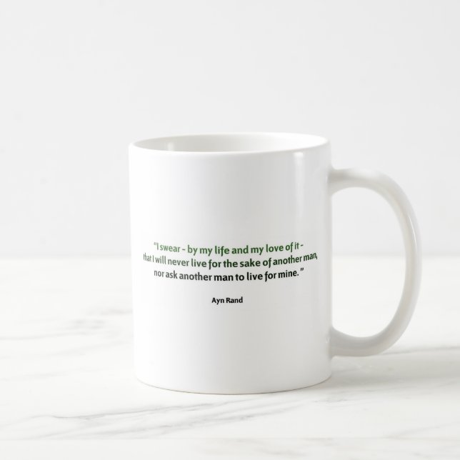 Taza De Café Cita de Ayn Rand (Derecha)