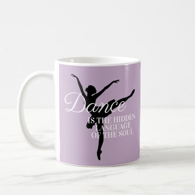 Taza De Café Cita de baile Soft Purple Ballerina Silhouette (Izquierda)