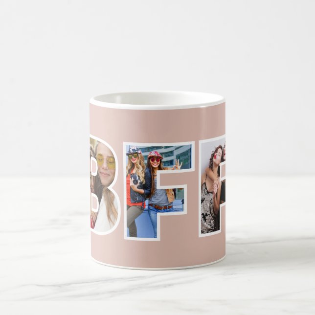 Taza De Café Cita de Besties rosados de moda en Moda de Collage (Centro)