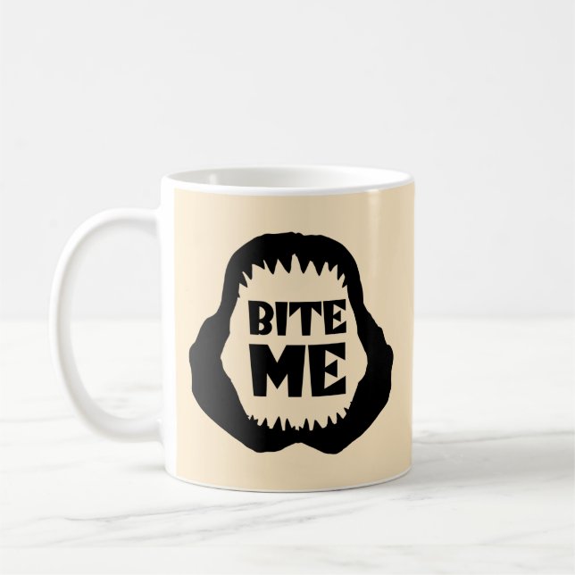 Taza De Café Cita de Bite me - Tiburones Jaws (Izquierda)