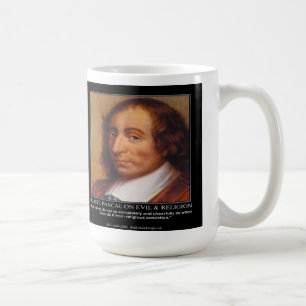 Taza De Café Cita de Blaise Pascal sobre el Mal Religioso