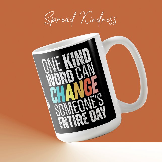 Taza De Café Cita de bondad Inspiradora moderna de moda (#Kindness Quote One Kind Word Can Change Inspiration Coffee Mug Motivational Uplifting Gifts Present)