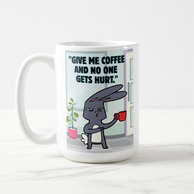 Taza De Café cita de café conejo (Izquierda)