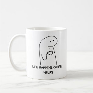 Taza De Café Cita de café, la vida pasa, el café ayuda