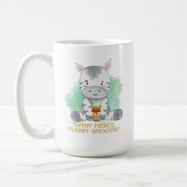 Taza De Café cita de cebra personalizado bebiendo té de bobba