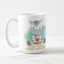 Taza De Café cita de cebra personalizado bebiendo té de bobba