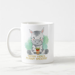 Taza De Café cita de cebra personalizado bebiendo té de bobba