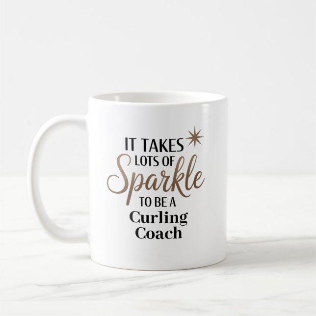 Taza De Café Cita de chispa regalo para entrenador de curling (Izquierda)