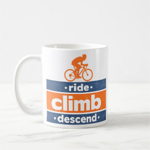 Taza De Café Cita de ciclismo vintage de subir, ascender y desc