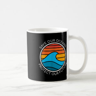 Taza De Café Cita de conservación oceánica salva agua del futur