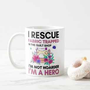 Taza De Café Cita de coser divertida máquina de coser floral vi