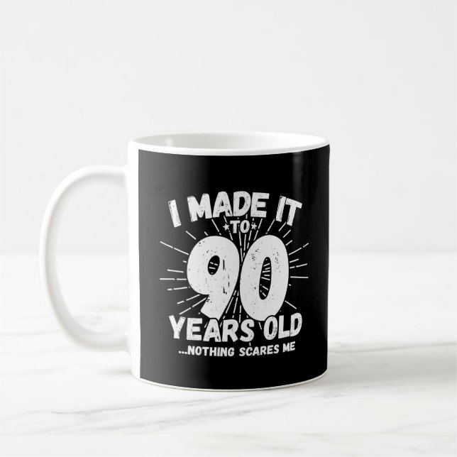 Taza De Café Cita de cumpleaños 90 divertida Sarcástica de 90 a (Izquierda)
