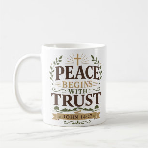 Taza De Café Cita de devoción matutina: La paz comienza con la 