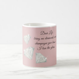 Taza De Café Cita de Diamantes y Champán – Edición Querida Vida