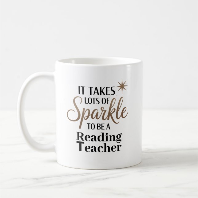 Taza De Café Cita de esparkle regalo para Т de lectura (Izquierda)