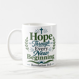 Taza De Café Cita de Esperanza a Través de Cada Nuevo Comienzo
