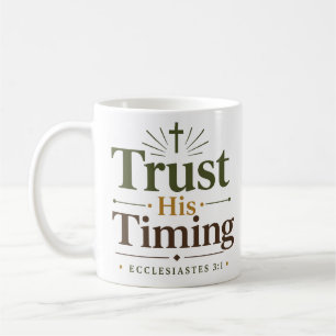 Taza De Café Cita de Esperanza Cristiana Confía en Su Tiempo