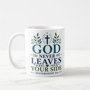 Taza De Café Cita de Esperanza Escritural Dios Nunca Te Deja