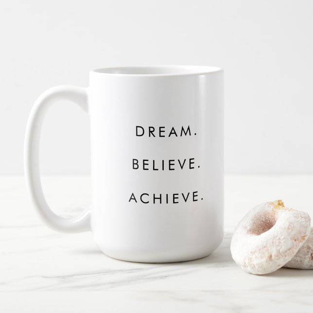 Taza De Café Cita de éxito de cliente Sueño creencia Alcanzar (Con donut)
