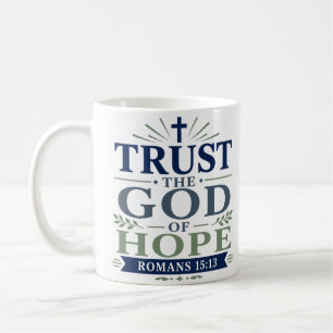 Taza De Café Cita de fe cristiana confía en el Dios de la esper