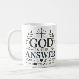 Taza De Café Cita de fe cristiana Dios es la respuesta