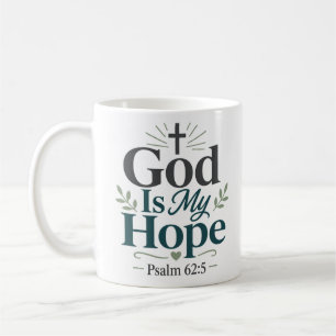 Taza De Café Cita de fe cristiana: Dios es mi esperanza