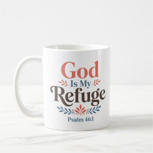 Taza De Café Cita de fe cristiana Dios es mi refugio