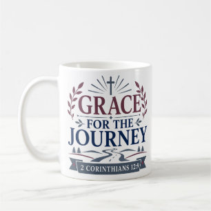 Taza De Café Cita de fe cristiana Gracia para el viaje