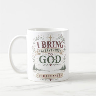 Taza De Café Cita de fe cristiana Llevo todo a Dios