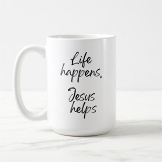 Taza De Café Cita de fe cristiana manuscrita minimalista