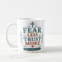 Taza De Café Cita de fe cristiana 'Teme menos, confía más'