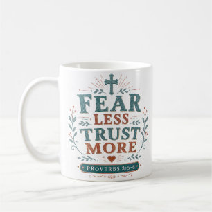 Taza De Café Cita de fe cristiana 'Teme menos, confía más'