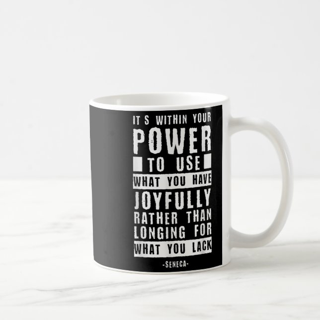 Taza De Café Cita de Filosofía Esterical Seneca Stoici Inspirad (Derecha)