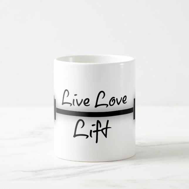 Taza De Café Cita de fitness: Live Love Lift (Centro)