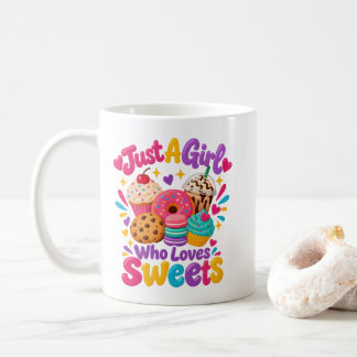 Taza De Café Cita de Foodie "Solo una chica que ama los dulces"