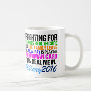 Taza De Café Cita de Hillary de la tarjeta de la mujer