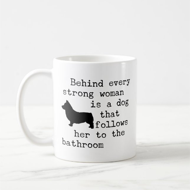 Taza De Café Cita de humor para perros - Corgi (Izquierda)