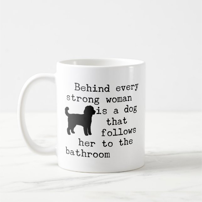 Taza De Café Cita de humor para perros - Labradoodle (Izquierda)