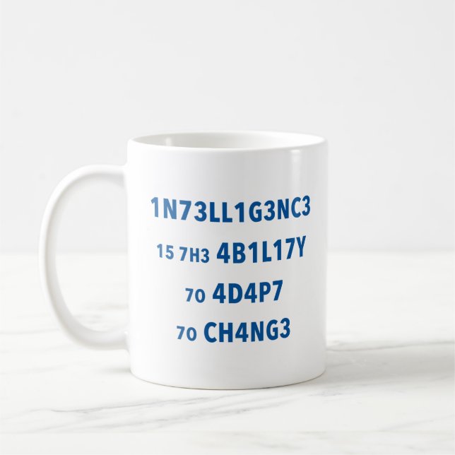 Taza De Café Cita de inteligencia Mug motivacional (Izquierda)