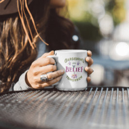 Taza De Café Cita de jardín inspiradora vintage monograma