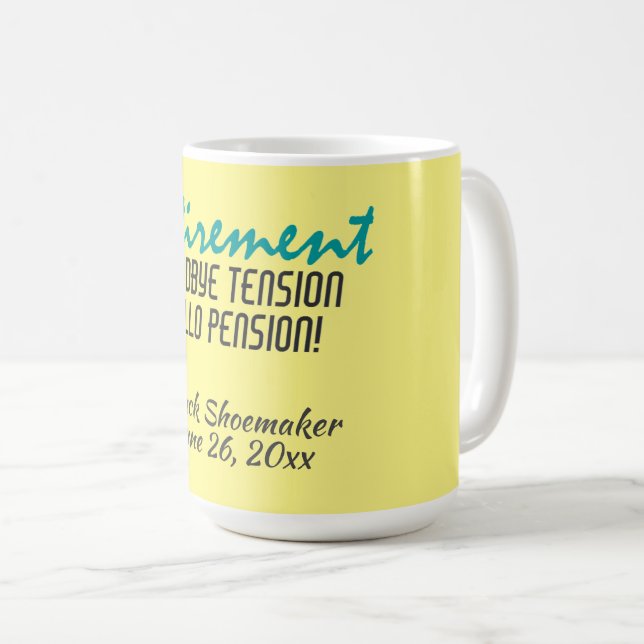 Taza De Café Cita de jubilación divertida personalizada (Anverso derecho)