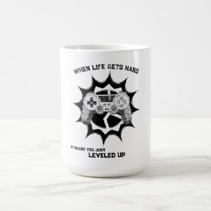 Taza De Café Cita de jugador subió de nivel