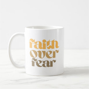 Taza De Café Cita de la Biblia Cristiana Fe Sobre Miedo