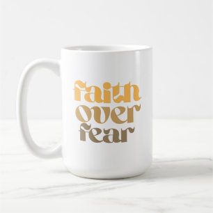 Taza De Café Cita de la Biblia Cristiana Fe Sobre Miedo
