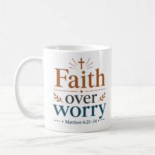Taza De Café Cita de la Biblia inspiradora Fe sobre Preocupació