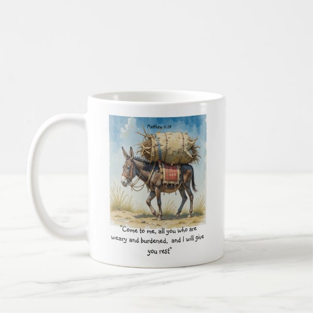 Taza De Café Cita de la Biblia inspiradora Matt (Izquierda)
