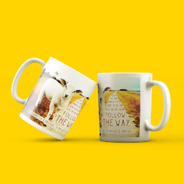 Taza De Café Cita de la Biblia siga el camino