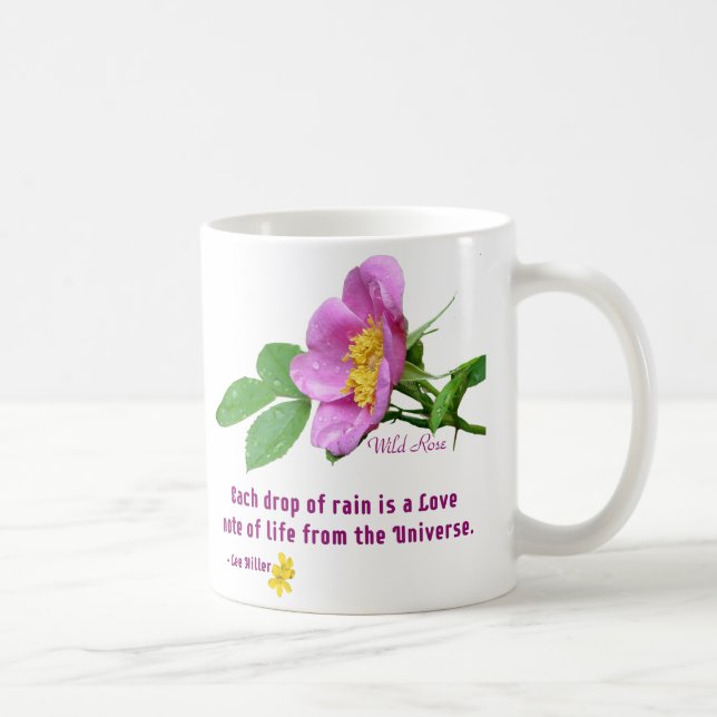 Taza De Café Cita de la lluvia de flores silvestres (Derecha)